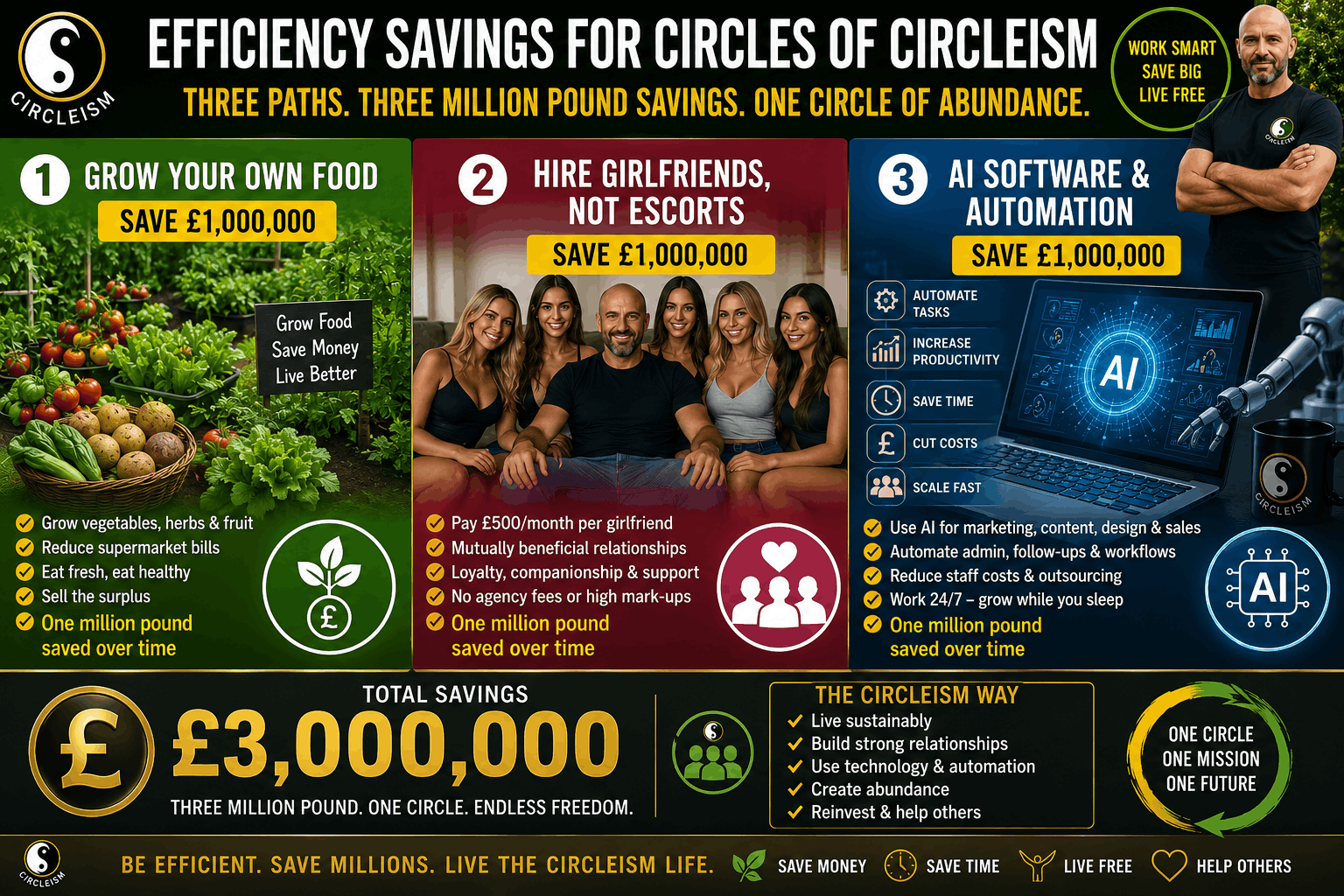 3 million pounds worth of savings