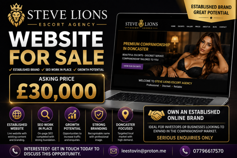 Steve Lions Escort Website for sale – £30,000