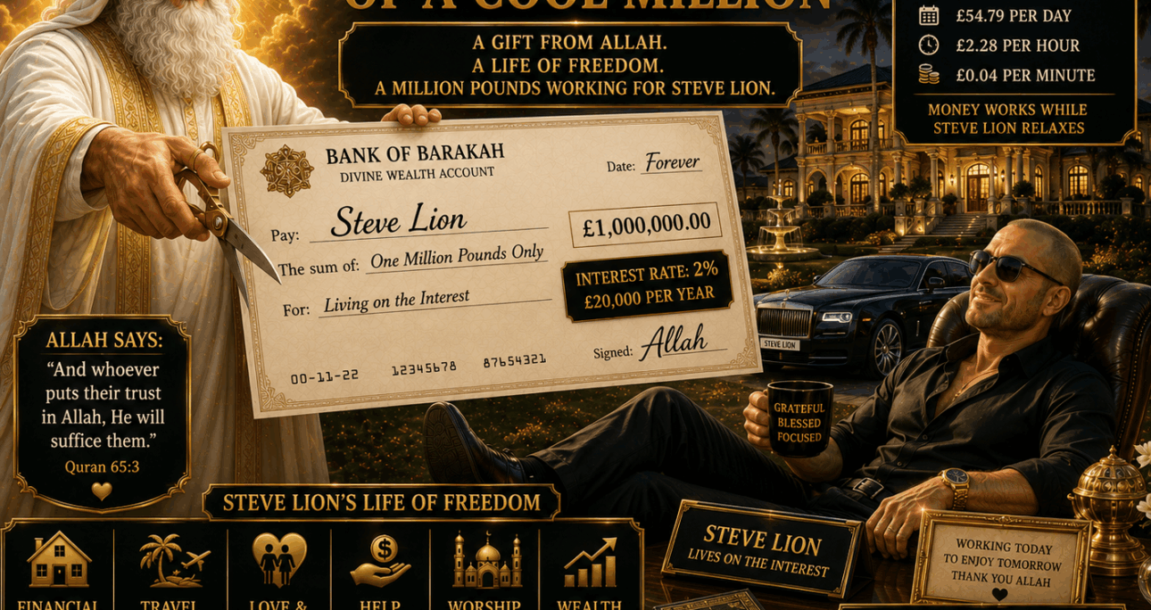 Steve lion lives off the interest of a cool million