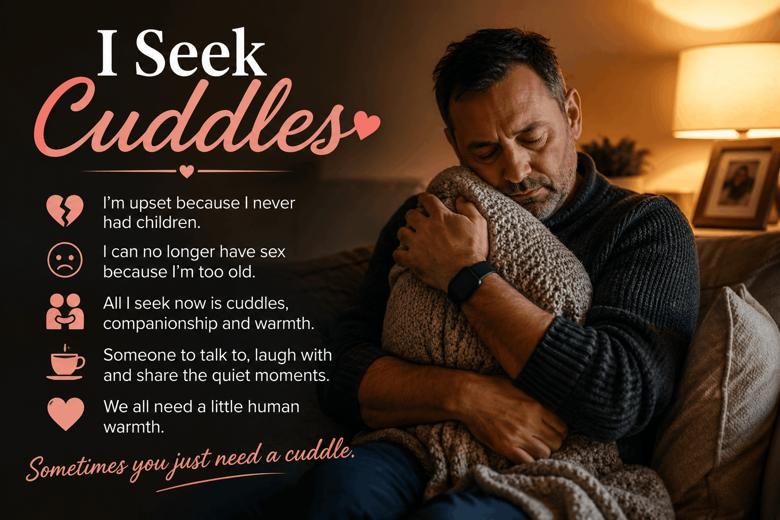 I Seek Cuddles: Companionship, Affection and a Little Human Warmth