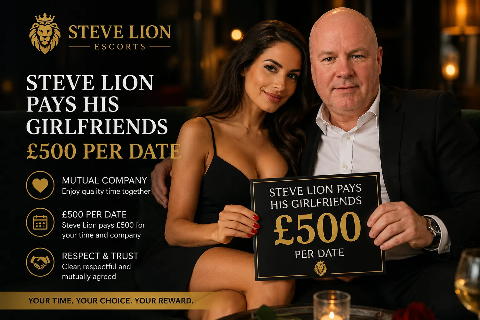 No Agency Fees — Plus £500 Dates with Steve Lion
